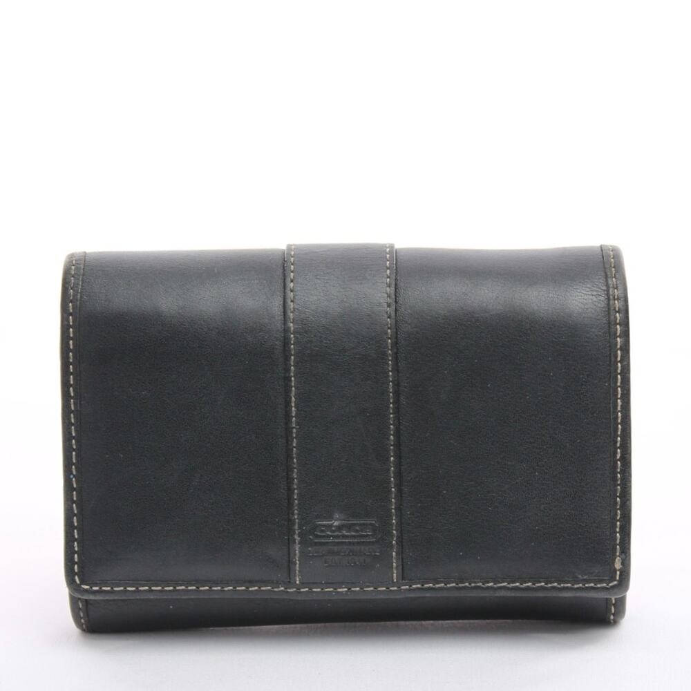 Coach Black Contrast Stitch Leather Wallet